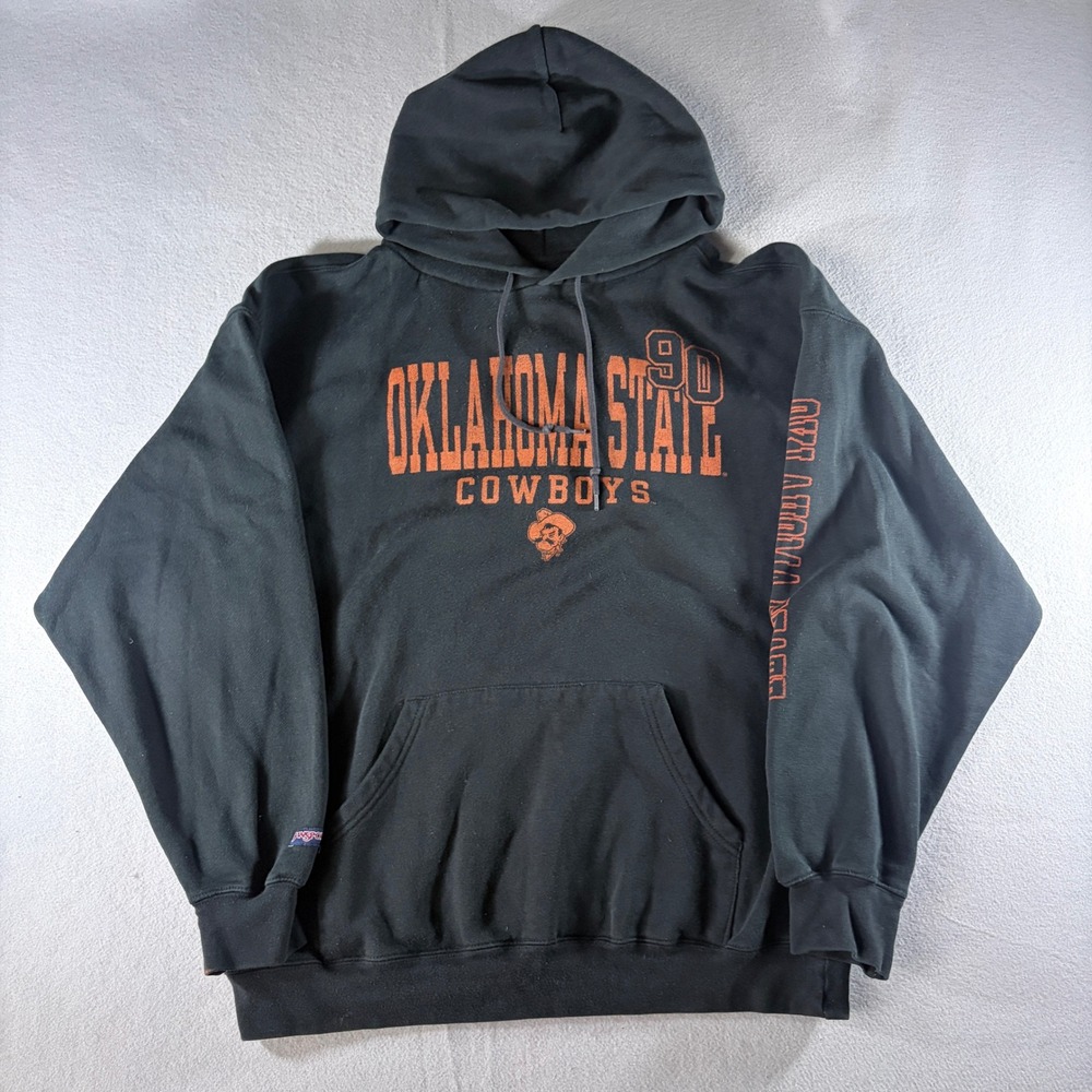 Jansport Oklahoma State Cowboys Hoodie Mens XL Black Orange Graphic Sweatshirt